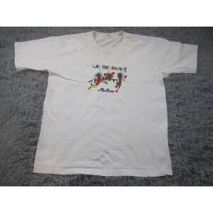 Belize We Be Divin Shirt Mens XL White Embroidered Graphic Scuba Souvenir‎ Beach